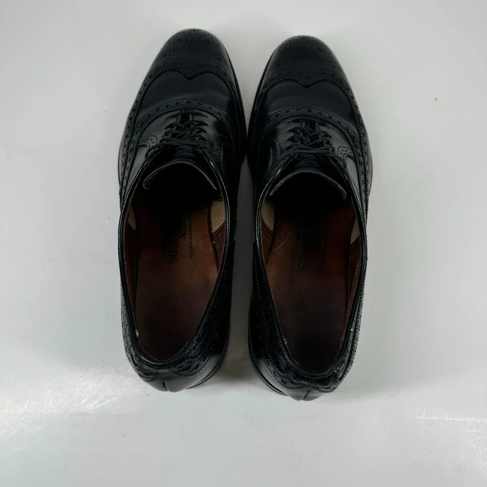 Allen Edmonds McAllister Men's 9.5C Black Leather Wingtip Oxford Dress Shoe 6215
